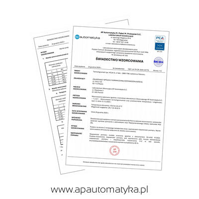 Wzorcowanie przetwornika temperatury z wyjściem analogowym PCA